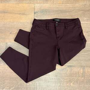 Liverpool Jeans Co. Skinny Pants ~Dark Cherry, Plum Leggings ~Size 12/31 Petite
